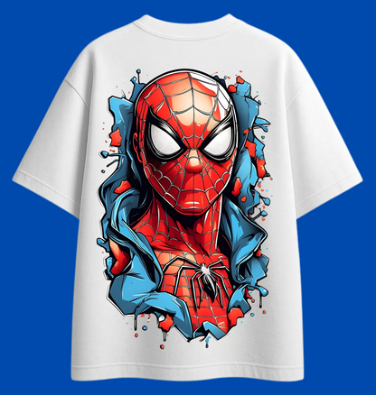 Minimalist Spider & Hero Burst Oversized T-Shirt
